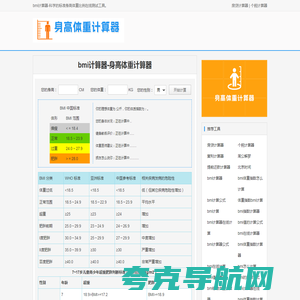 身高体重计算器_bmi计算器在线计算 - bmi计算器